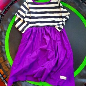 Nelly Madison Purple and Black Striped Dress Size 9/10